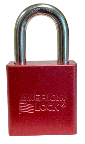 Aluminum Padlock 1-3/4" Body 5/16" Shackle Diameter 1-1/8" Shackle Length Red 1