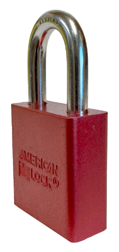 Aluminum Padlock 1-3/4" Body 5/16" Shackle Diameter 1-1/8" Shackle Length Red 3