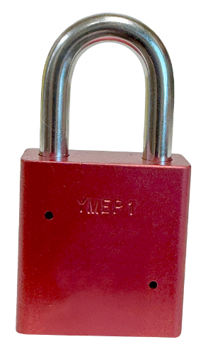 Aluminum Padlock 1-3/4" Body 5/16" Shackle Diameter 1-1/8" Shackle Length Red 4