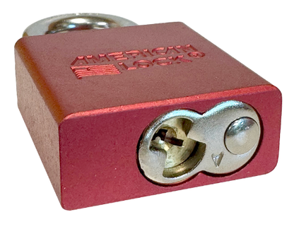 Aluminum Padlock 1-3/4" Body 5/16" Shackle Diameter 1-1/8" Shackle Length Red 5