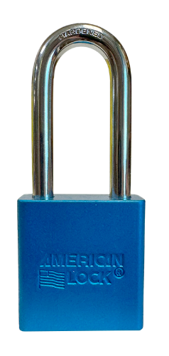 Aluminum Padlock 1-3/4" Body 5/16" Shackle Diameter 2" Shackle Length Blue 1