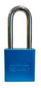 Aluminum Padlock 1-3/4" Body 5/16" Shackle Diameter 2" Shackle Length Blue 1