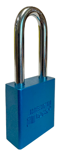 Aluminum Padlock 1-3/4" Body 5/16" Shackle Diameter 2" Shackle Length Blue 2