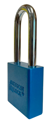 Aluminum Padlock 1-3/4" Body 5/16" Shackle Diameter 2" Shackle Length Blue 3
