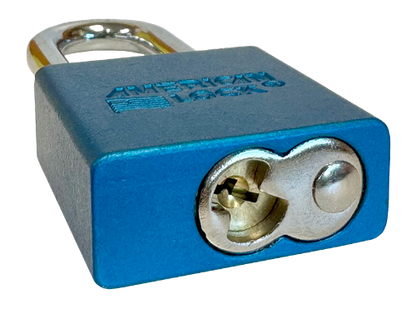 Aluminum Padlock 1-3/4" Body 5/16" Shackle Diameter 2" Shackle Length Blue 5