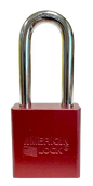 Aluminum Padlock 1-3/4" Body 5/16" Shackle Diameter 2" Shackle Length Red 1