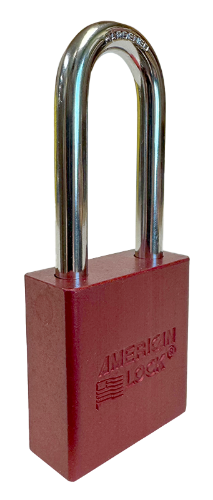 Aluminum Padlock 1-3/4" Body 5/16" Shackle Diameter 2" Shackle Length Red 2