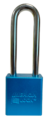 Aluminum Padlock 1-3/4" Body 3" Shackle Length 5/16" Shackle Diameter Blue 1 