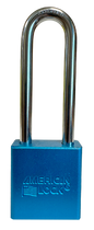 Aluminum Padlock 1-3/4" Body 3" Shackle Length 5/16" Shackle Diameter Blue 1 