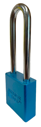 Aluminum Padlock 1-3/4" Body 3" Shackle Length 5/16" Shackle Diameter Blue 3