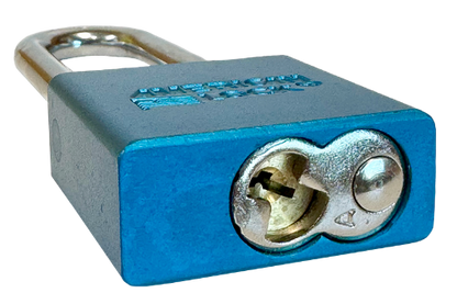 Aluminum Padlock 1-3/4" Body 3" Shackle Length 5/16" Shackle Diameter Blue 5