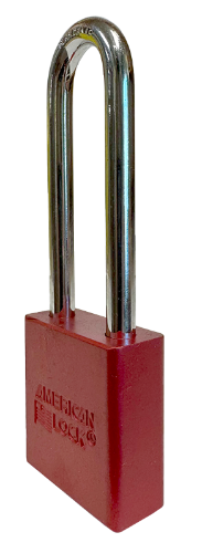 Aluminum Padlock 1-3/4" Body 3" Shackle Length 5/16" Shackle Diameter Red 3
