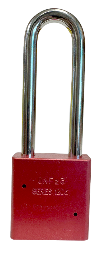 Aluminum Padlock 1-3/4" Body 3" Shackle Length 5/16" Shackle Diameter Red 4