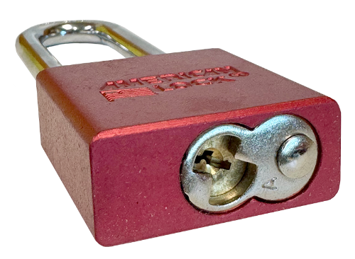 Aluminum Padlock 1-3/4" Body 3" Shackle Length 5/16" Shackle Diameter Red 5