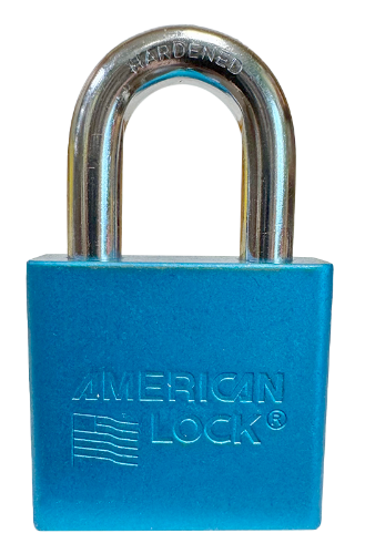 Alum Padlock 2" Body 1-1/8" Shackle Length 3/8" Shackle Diameter Blue 1