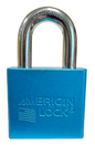 Alum Padlock 2" Body 1-1/8" Shackle Length 3/8" Shackle Diameter Blue 1