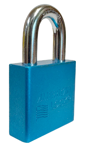 Alum Padlock 2" Body 1-1/8" Shackle Length 3/8" Shackle Diameter Blue 2