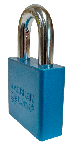 Alum Padlock 2" Body 1-1/8" Shackle Length 3/8" Shackle Diameter Blue 3