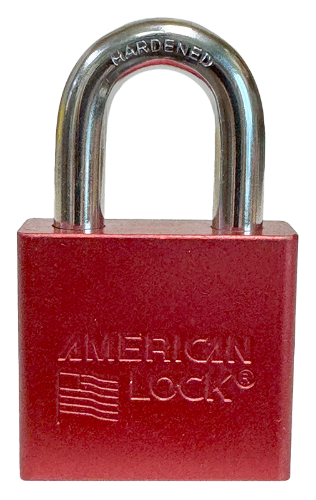 Alum Padlock 2" Body 1-1/8" Shackle Length 3/8" Shackle Diameter Red 1