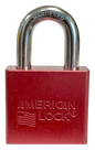 Alum Padlock 2" Body 1-1/8" Shackle Length 3/8" Shackle Diameter Red 1