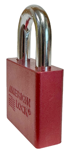 Alum Padlock 2" Body 1-1/8" Shackle Length 3/8" Shackle Diameter Red 3