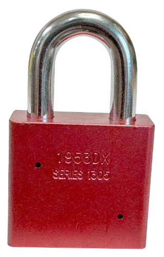 Alum Padlock 2" Body 1-1/8" Shackle Length 3/8" Shackle Diameter Red 4