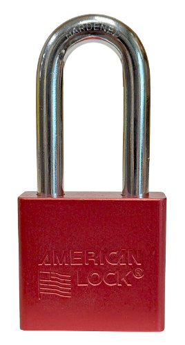 Alum Padlock 2" Body 2" Shackle Length 3/8" Shackle Diameter Red 1