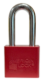 Alum Padlock 2" Body 2" Shackle Length 3/8" Shackle Diameter Red 1