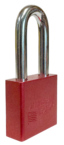Alum Padlock 2" Body 2" Shackle Length 3/8" Shackle Diameter Red 2