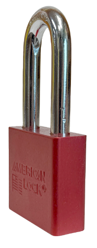 Alum Padlock 2" Body 2" Shackle Length 3/8" Shackle Diameter Red 3