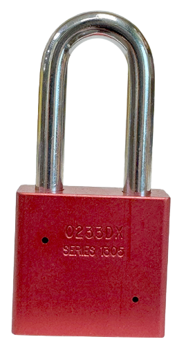 Alum Padlock 2" Body 2" Shackle Length 3/8" Shackle Diameter Red 4