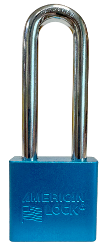 Alum Padlock 2" Body 3" Shackle Length 3/8" Shackle Diameter Blue 1
