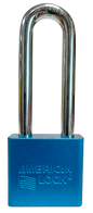Alum Padlock 2" Body 3" Shackle Length 3/8" Shackle Diameter Blue 1