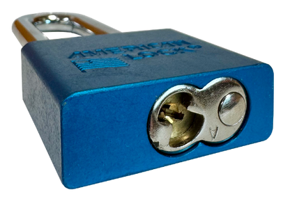 Alum Padlock 2" Body 3" Shackle Length 3/8" Shackle Diameter Blue 5
