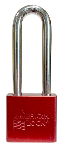 Alum Padlock 2" Body 3" Shackle Length 3/8" Shackle Diameter Red 1