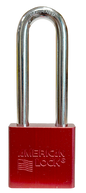 Alum Padlock 2" Body 3" Shackle Length 3/8" Shackle Diameter Red 1