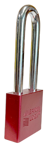 Alum Padlock 2" Body 3" Shackle Length 3/8" Shackle Diameter Red 2