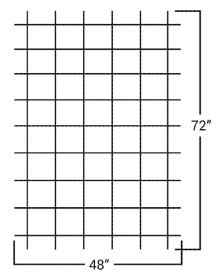 Fixed Commercial Window Bar Panel Size 48"W x 72"H, Black