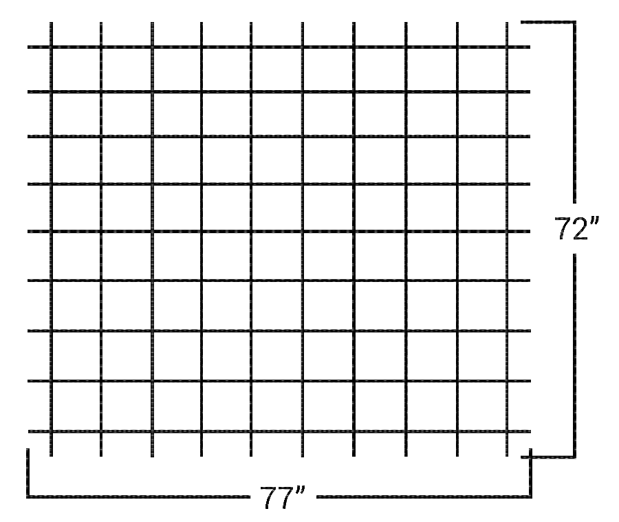 Fixed Commercial Window Bar Panel Size 77"W x 72"H, Black