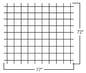 Fixed Commercial Window Bar Panel Size 77"W x 72"H, Black