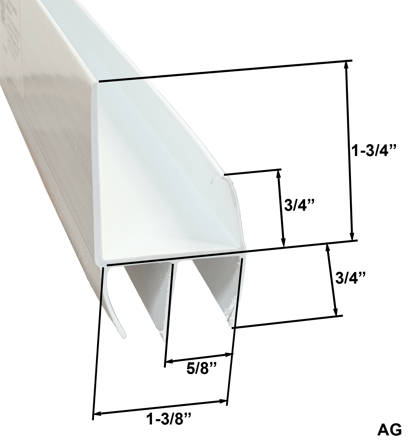 Screen Door L-Shaped Door Sweep, Height: 1-5/8" Plus 3/4" Flexible Sweeps. 2