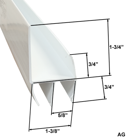 Screen Door L-Shaped Door Sweep, Height: 1-5/8" Plus 3/4" Flexible Sweeps. 2