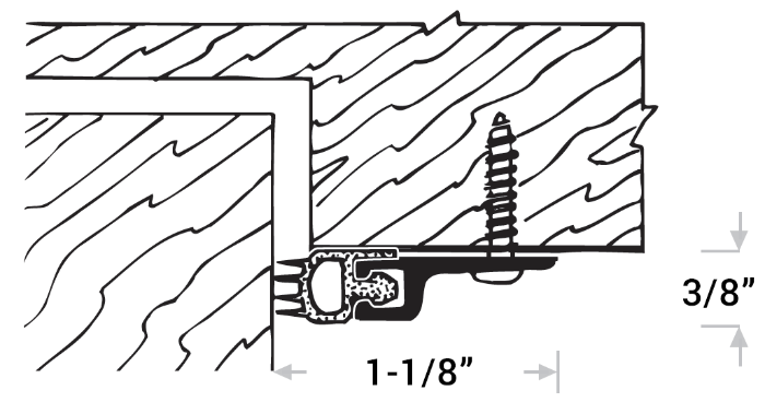 Hollow Bulb w/Fin, Aluminum w/Cold Temp Vinyl Insert Sizing Chart
