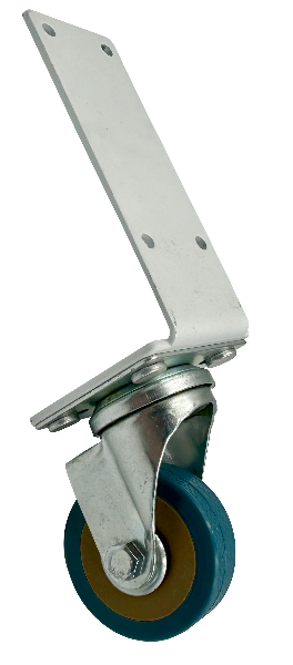 Castor Wheel, rubber. double bearing. White. Castor wheel for storefront folding window bar gate. 1