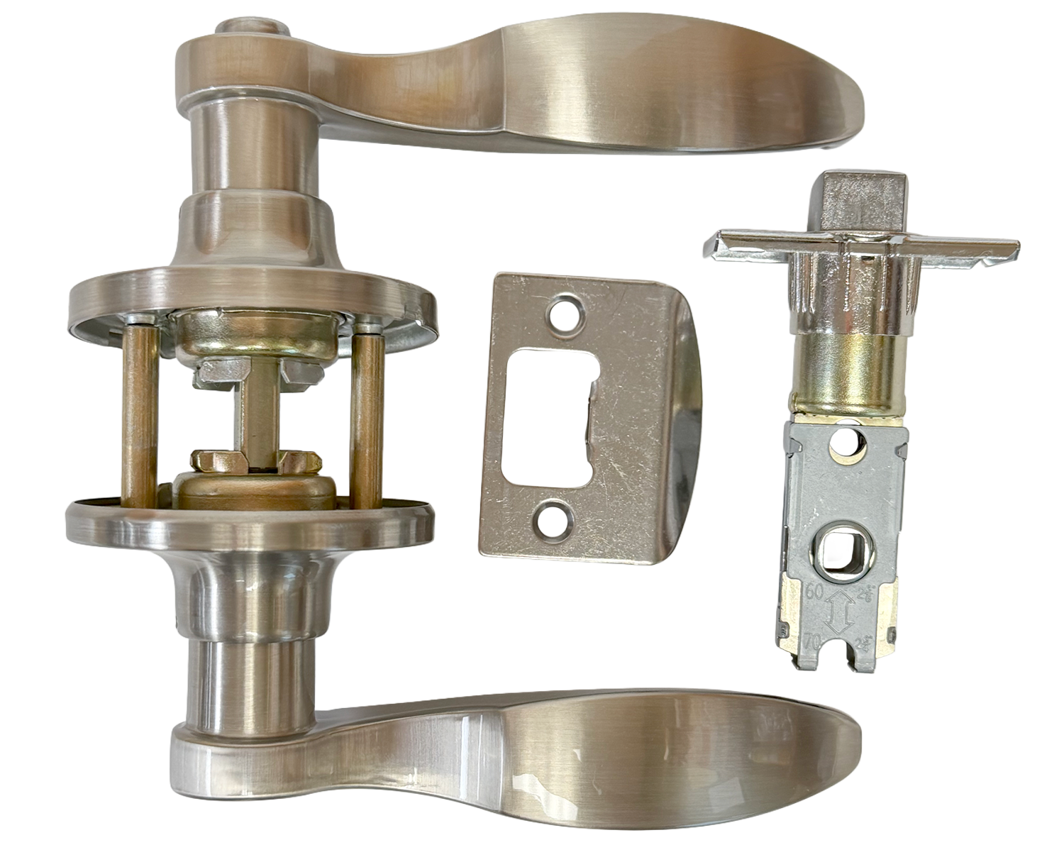 LSDS Grade 3 Leverset 50 Series. Privacy. LA Design. Both Handed. Satin Nickel Finish. 6