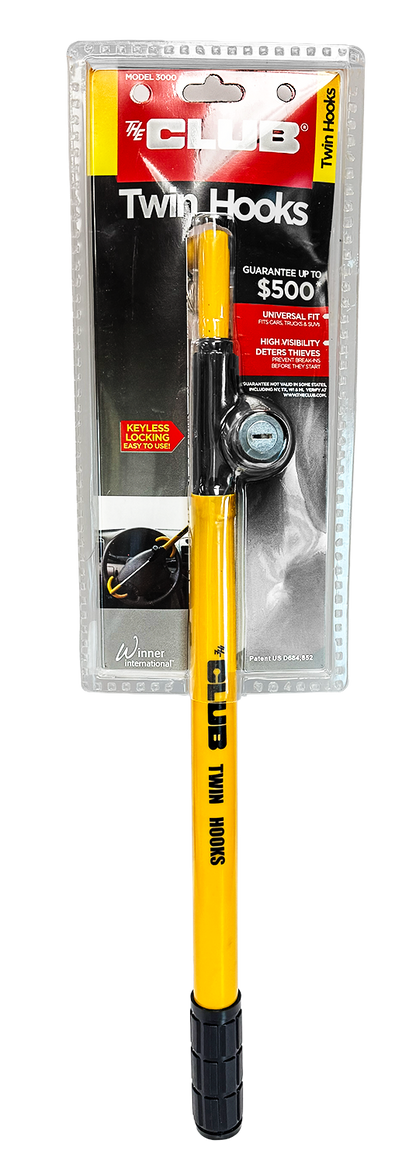 Club 3000 Twin Hook Automotive Steering Wheel Lock 