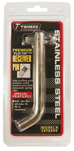 5/8″ FLIP-TIP Stainless Steel Receiver Pin & Clip Fit All Class III IV & V Hitches 2