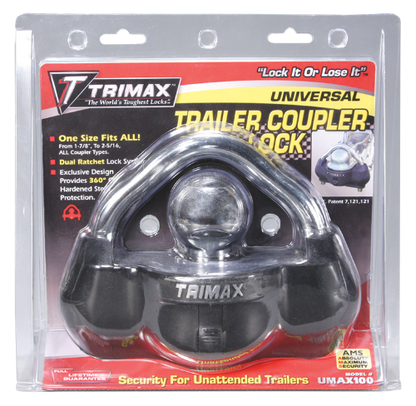 TRIMAX-073 Premium Universal Solid Hardened Steel Coupler Lock 3