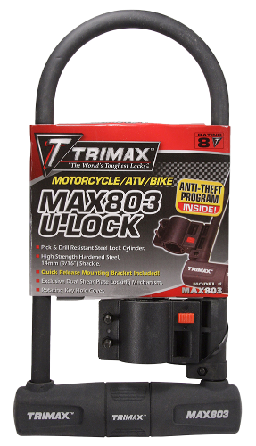 MAX Security U-Shackle Lock, 4-1/2" X 10-1/2" w/ 14mm Shackle