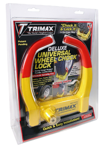 Deluxe Universal Wheel Chock Lock closed 6” Open 11.25” Reach 10.5” 2